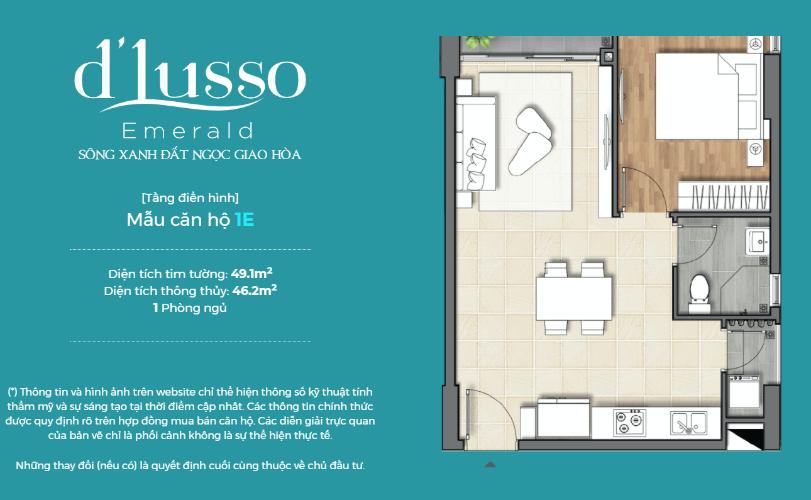 Căn hộ D’Lusso tầng 8 hướng cửa Tây Bắc, trang bị nội thất cơ bản.
