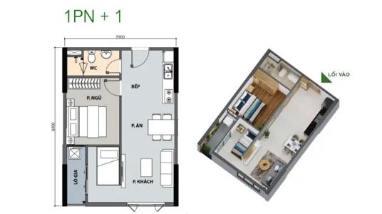 Layout căn hộ Picity High Park , Quận 12 Căn hộ Picity High Park nội thất cơ bản, đón view thoáng mát.