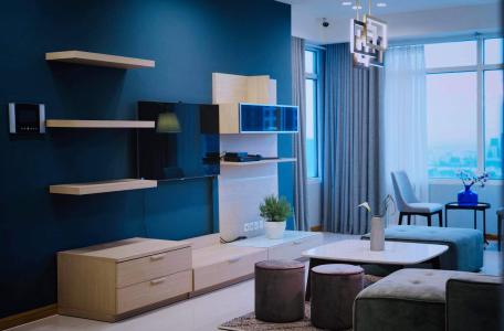 Phòng khách căn hộ Saigon Pearl, Bình Thạnh Căn hộ Saigon Pearl tầng cao, đầy đủ nội thất tiện nghi.