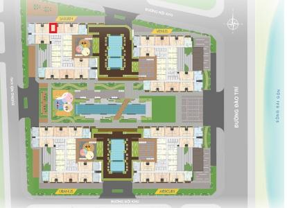 layout tổng quan S2.08.07 Căn hộ Q7 Saigon Riverside tầng trung, hoàn thiện cơ bản