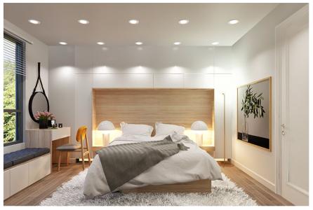 Phối cảnh căn hộ Topaz Elite Căn hộ tầng trung Topaz Elite với view thành phố sầm uất.