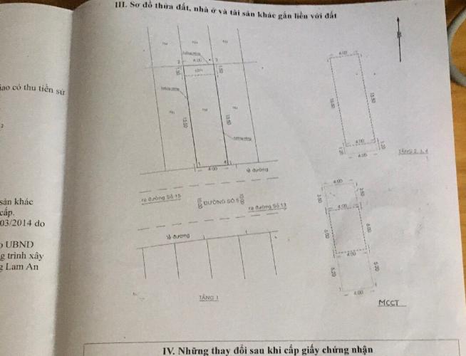 Mặt bằng nhà phố Bình Thạnh Bán nhà phố Bình Lợi, Q. Bình Thạnh, diện tích 4x15m, sổ hồng đầy đủ.