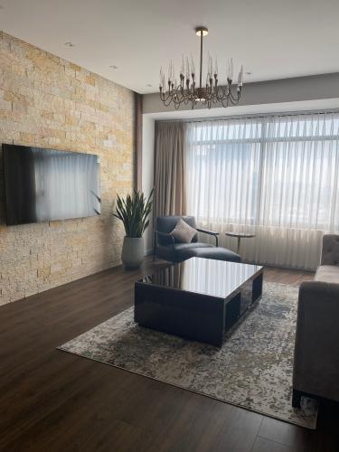 Phòng khách căn hộ Saigon Pearl , Quận Bình Thạnh Căn hộ cao cấp Saigon Pearl tầng cao view Bitexco, đầy đủ nội thất.