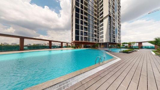 Hồ bơi Eco Green Saigon Căn hộ Eco Green Saigon tầng cao, ban công đón gió.