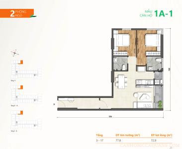 Mặt bằng dự án Ricca quận 9 Bán căn hộ tầng 07 dự án Ricca, nội thất cơ bản