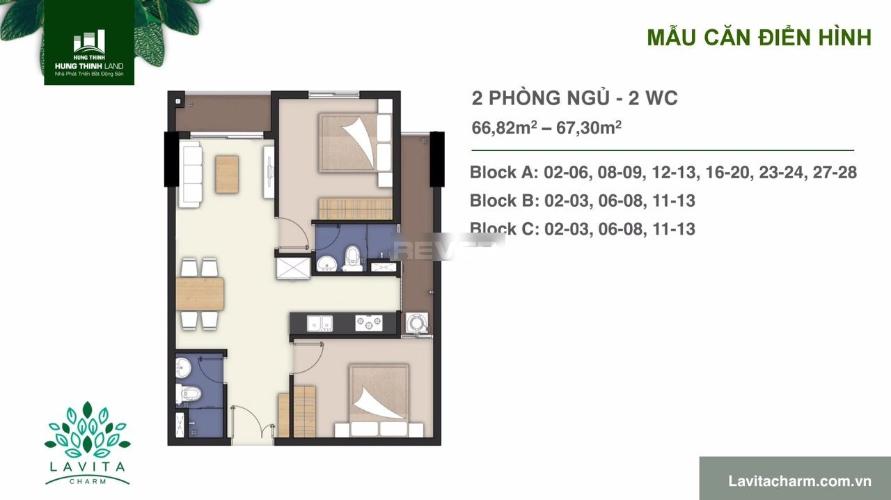 Layout Lavita Charm Thủ Đức Căn hộ Lavita Charm tầng cao, nội thất cơ bản, view Landmark 81.