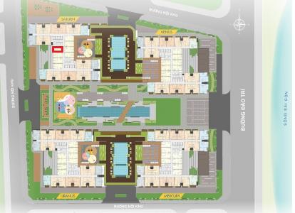 Layout tổng quan Q7 Saigon Riverside Bán căn hộ tầng cao Q7 Saigon Riverside view đường phố nội khu.