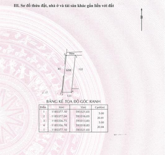 capture Đất nền hẻm 3m, diện tích 101.4m2, sổ hồng riêng bàn giao ngay.