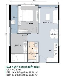 Layout căn hộ Picity High Park, Quận 12 Căn hộ Picity High Park tầng trung, bàn giao nội thất cơ bản.