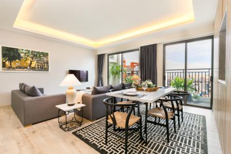 Phòng khách căn hộ Wilton Tower, Bình Thạnh Căn hộ Wilton Tower tầng 22 đầy đủ nội thất, tiện ích cao cấp.