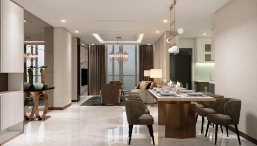  Căn hộ 4 phòng ngủ Vinhomes Central Park tầng cao, đầy đủ nội thất.