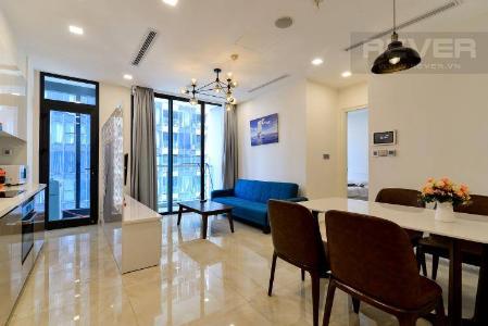 Phòng khách căn hộ VINHOMES GOLDEN RIVER Bán căn hộ Vinhomes Golden River 1PN, tầng 6, đầy đủ nội thất, ban công Đông Bắc