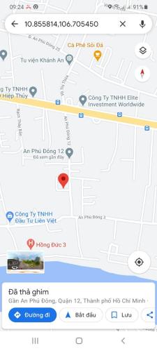 Vị trí Đất nền An Phú Đông 12, Quận 12 Đất nền diện tích 90.6m2, đường trước đất 5m, cách Quốc Lộ 1A 400m.