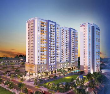 Tổng quan Moonlight Park View Office-tel Moonlight Park View tầng thấp, đón view nội khu hồ bơi.