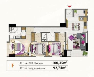 Mặt bằng căn hộ Saigon South Residence Bán căn hộ Saigon South Residence bàn giao thô, ban công hướng Đông.