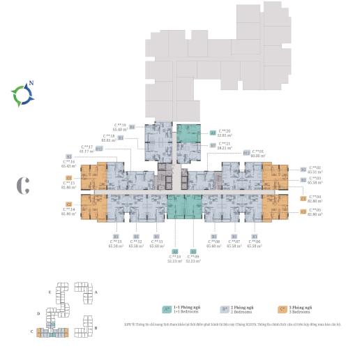Layout Lovera Vista, Bình Chánh Căn hộ Lovera Vista tầng trung, ban công view thoáng mát.