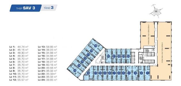 mặt bằng  The Sun Avenue Căn hộ Officetel The Sun Avenue view nội khu, nội thất đầy đủ.