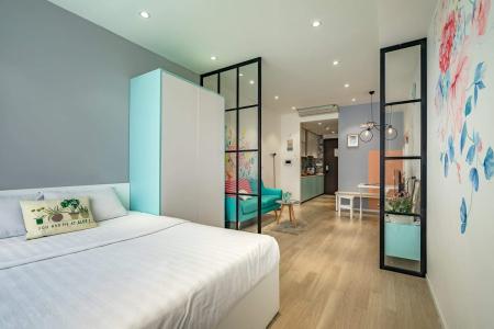 Phòng ngủ căn hộ The Tresor Căn hộ tầng thấp The Tresor nội thất sang trọng hiện đại.