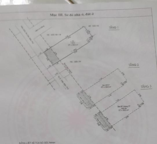 Mặt bằng sàn  nhà phố quận 3 Nhà hẻm Điện Biên Phủ lộ giới 1.5m, diện tích 2.5x8.8m.