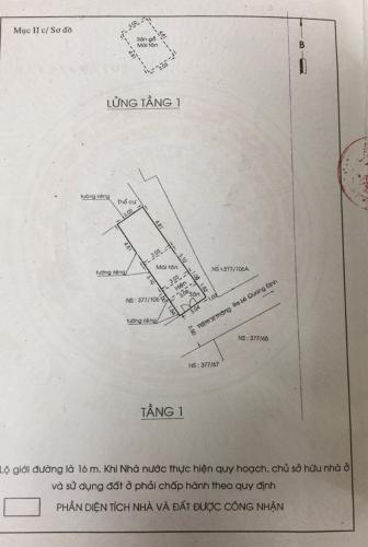Mặt bằng nhà phố Bình Thạnh Bán nhà hẻm ô tô 6m Q. Bình Thạnh hướng Đông Nam, sổ hồng chính chủ.