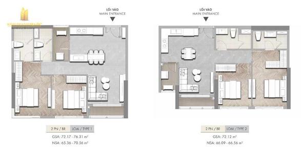Layout căn hộ Masteri Centre Point, Quận 9 Căn hộ Masteri Centre Point nội thất cơ bản, view thoáng mát.