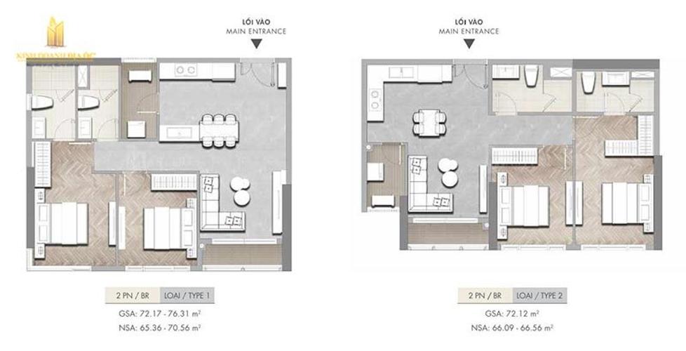 Layout căn hộ Masteri Centre Point, Quận 9 Căn hộ Masteri Centre Point nội thất cơ bản, view thoáng mát.