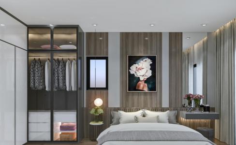 phòng ngủ căn hộ midtown Căn hộ Phú Mỹ Hưng Midtown tầng trung, nội thất sang trọng.