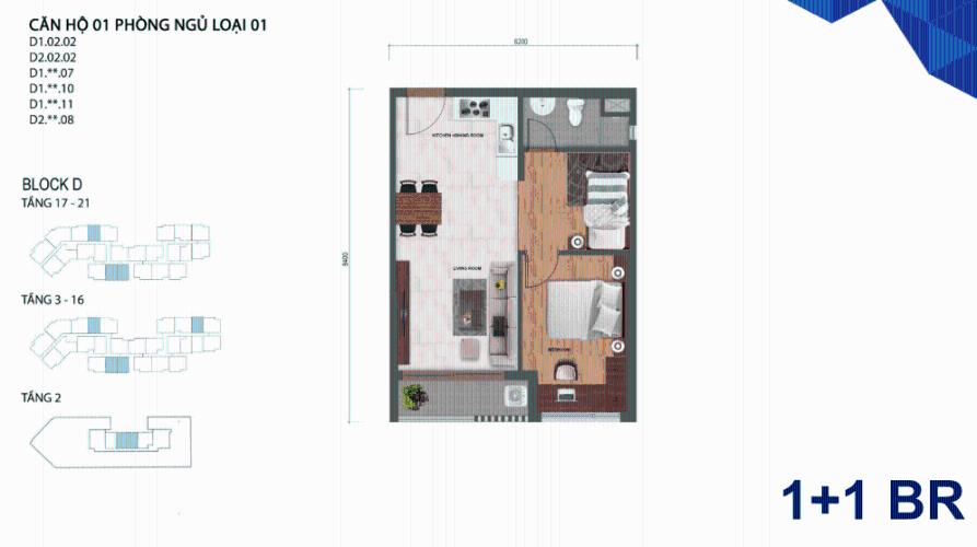 Safira Khang Điền - Mặt bằng căn hộ 1PN