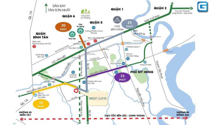 vị trí Căn hộ West Gate Park Bình Chánh Căn hộ West Gate Park tầng 18, diện tích 59m nội thất cơ bản.