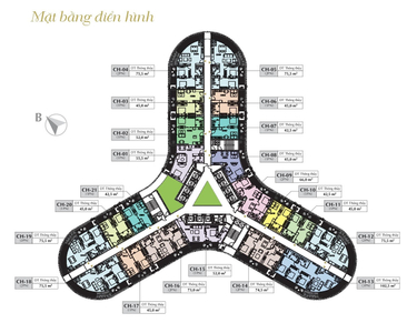 Mặt bằng tầng căn hộ Sunshine Diamond River, Quận 7 Căn hộ Sunshine Diamond River tầng 7 thiết kế hiện đại, nội thất cơ bản.