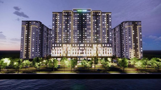 Căn hộ Green River, Quận 8 Căn hộ Green River tầng 19 cửa hướng Bắc, không có nội thất.