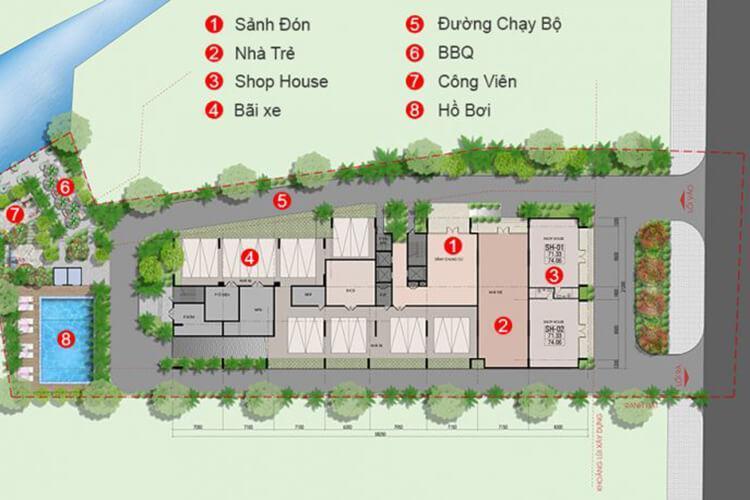 Layout West Intela, Quận 8 Căn hộ West Intela tầng 7, nội thất cơ bản, 2 phòng ngủ.