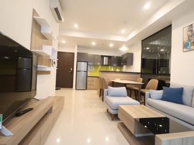 Phòng khách căn hộ The Tresor Căn hộ tầng cao The Tresor nội thất đầy đủ view thành phố thoáng mát.