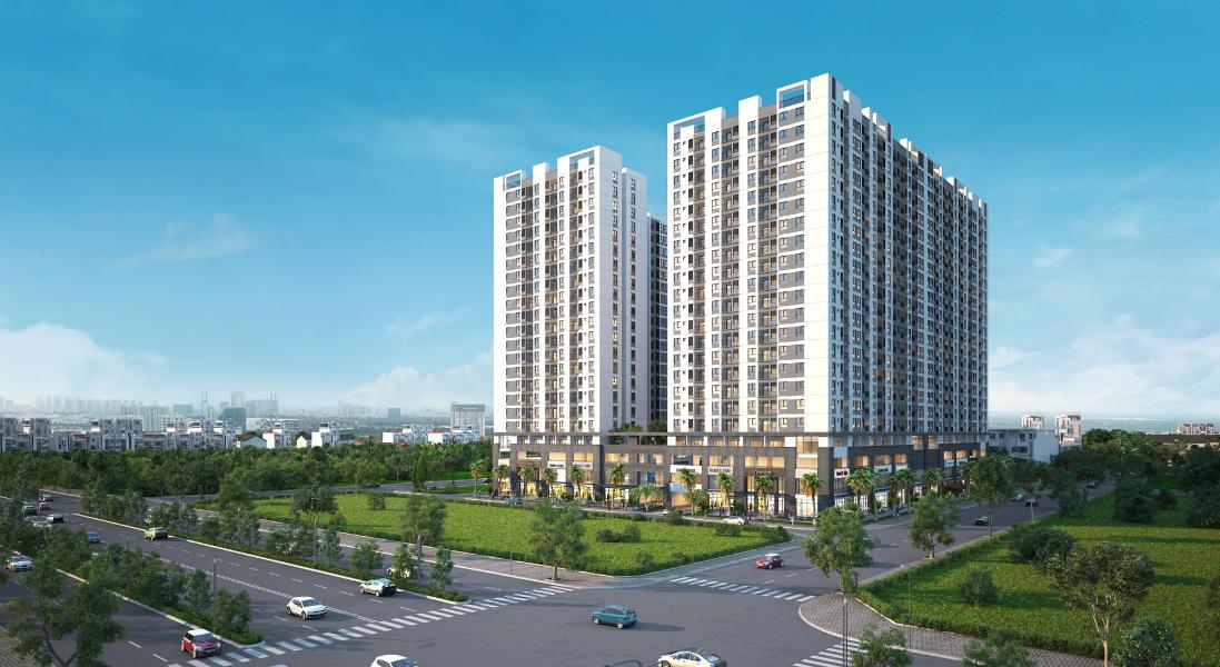 phoi_canh Bán căn hộ 2 phòng ngủ dự án Q7 Boulevard diện tích 69,70m2, thuộc tầng thấp, ban công hướng Nam