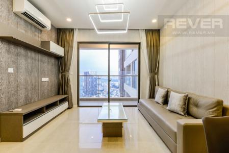 Phòng khách Cho thuê căn hộ Masteri Millennium tầng cao 2PN view sông