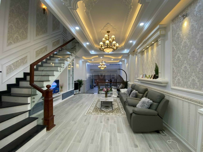 Biệt thự Huyện Nhà Bè Biệt thự tân cổ điển thiết kế 3 tầng và sân thượng kiên cố, đầy đủ nội thất.