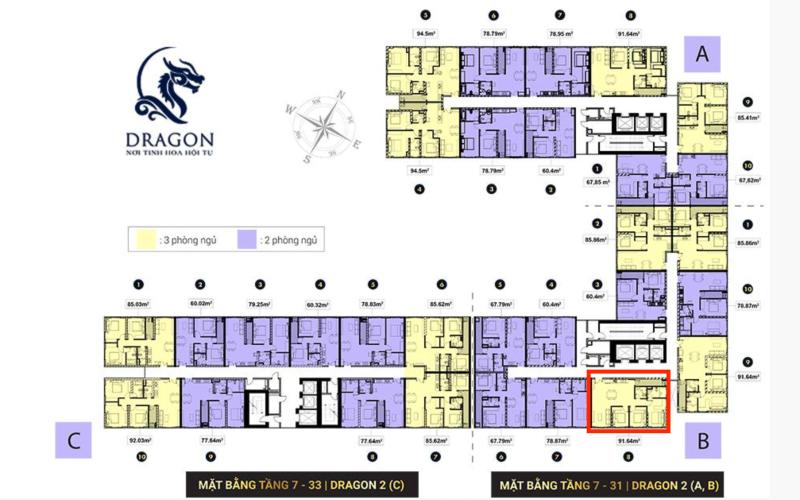 Mặt bằng tầng căn hộ Topaz Elite Căn hộ Topaz Elite ban công hướng Đông Nam, view thành phố.