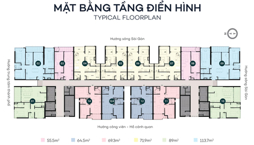 Mặt bằng chung Sky 89 An Gia, Quận 7 Căn hộ Sky 89 An Gia thiết kế 2 phòng ngủ, nội thất cơ bản.