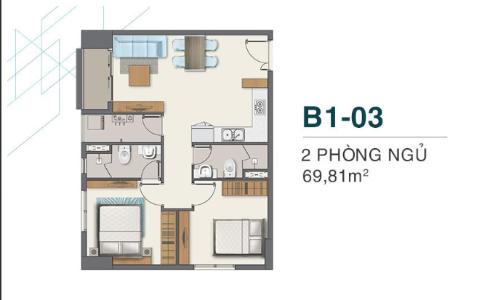 Căn hộ Q7 Boulevard hướng Tây Bắc, diện tích 75m²