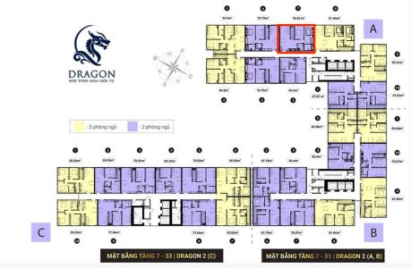 Mặt bằng tầng căn hộ Topaz Elite Căn hộ tầng cao Topaz Elite 2 phòng ngủ, view thành phố đẹp.