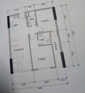 Căn hộ Saigon Gateway, Quận 9 Căn hộ Saigon Gateway có 2 phòng ngủ, không gian thoáng mát.
