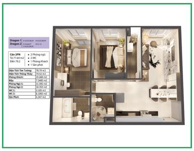 Phối cảnh căn hộ Topaz Elite Căn hộ tầng cao  Topaz Elite nội thất cơ bản view thành phố