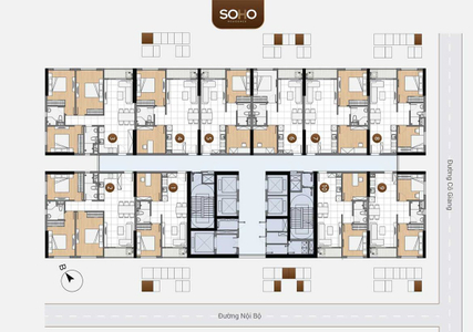 Mặt bằng chung Soho Residence, Quận 1 Căn hộ Soho Residence tầng 33 cửa hướng Tây Nam, tiện ích đa dạng.