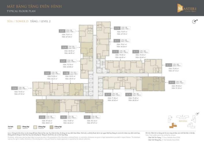 layout tháp D dự án Masteri Centre Point quận 9 Căn hộ Masteri Centre Point tầng trung, ban công hướng Đông Nam. 