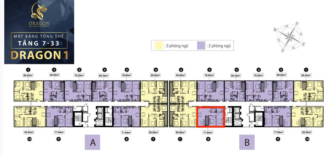 Mặt bằng tầng căn hộ Topaz Elite Căn hộ Topaz Elite ban công hướng Đông Nam, tầng cao.