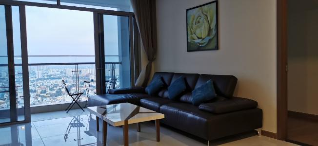 Phòng khách Vinhomes Central Park Căn hộ Vinhomes Central Park tầng cao mát mẻ, đầy đủ nội thất.