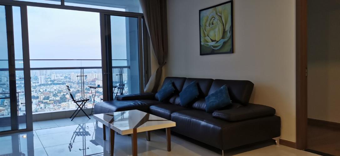 Phòng khách Vinhomes Central Park Căn hộ Vinhomes Central Park tầng cao mát mẻ, đầy đủ nội thất.