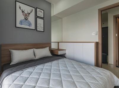 Phòng ngủ căn hộ The Sun Avenue Căn hộ The Sun Avenue tầng trung, view thành phố sầm uất.