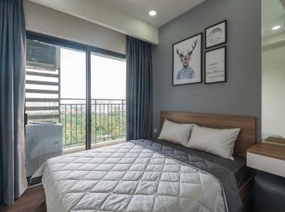 Phòng ngủ căn hộ The Sun Avenue Căn hộ The Sun Avenue tầng trung, view thành phố sầm uất.