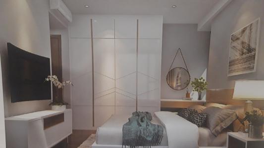 Phòng ngủ căn hộ The Tresor, Quận 4 Căn hộ The Tresor đầy đủ nội thất hiện đại, view tầng cao đón gió.